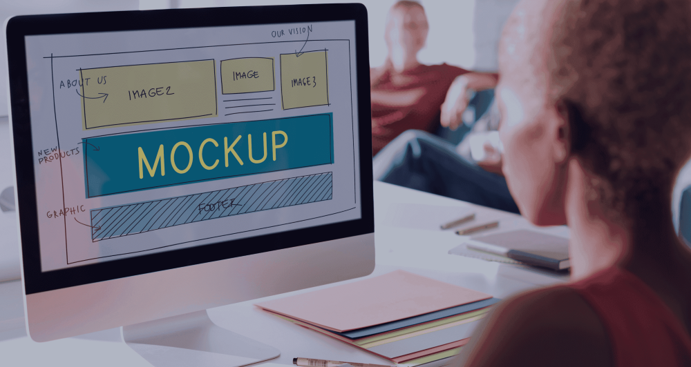 A designer/developer designing a UX friendly wireframe