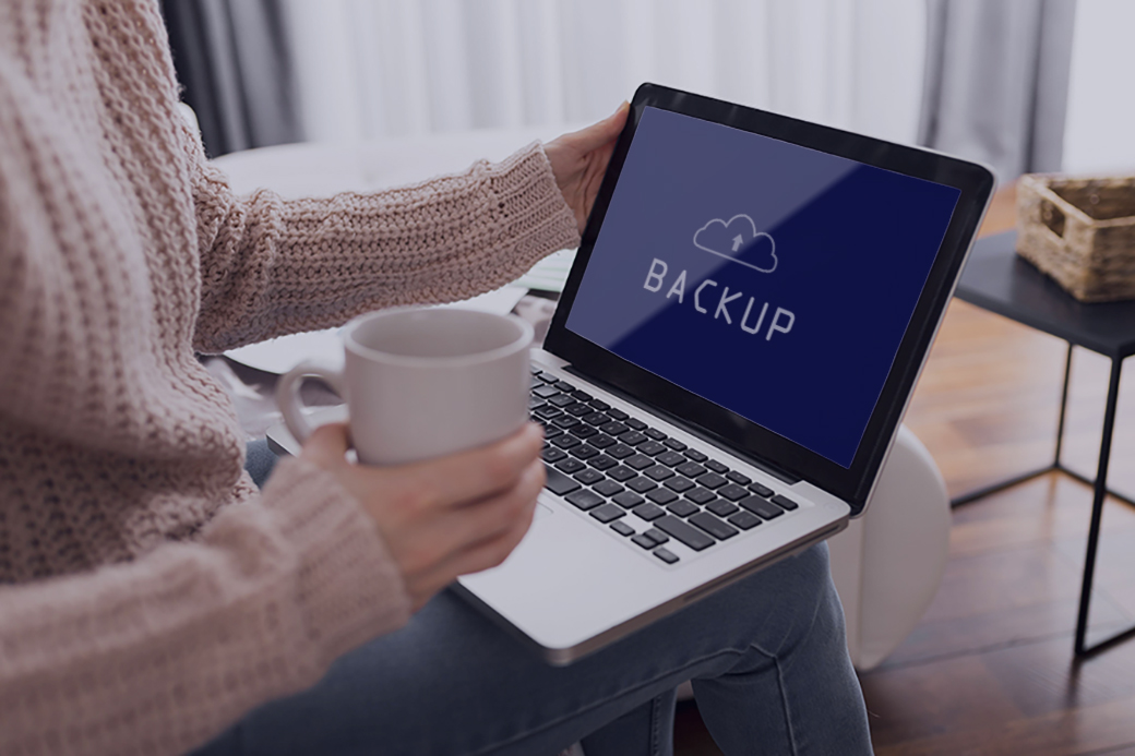 backup solutions displayed on a laptop