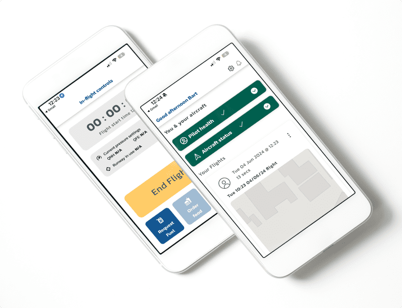 Smart Skies app interface displayed on mobile device