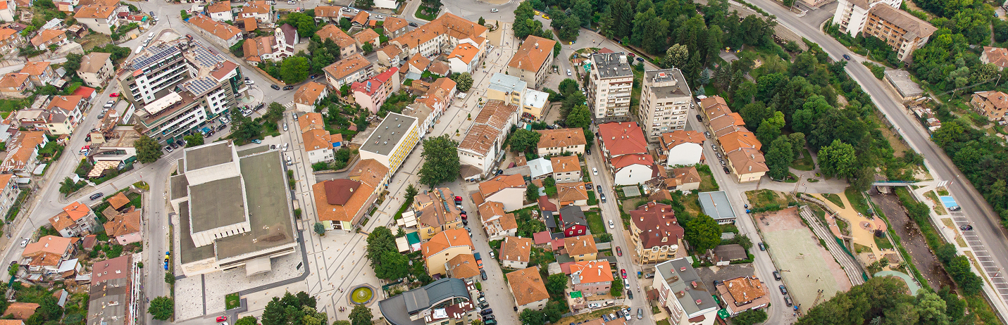 aerial view of properties